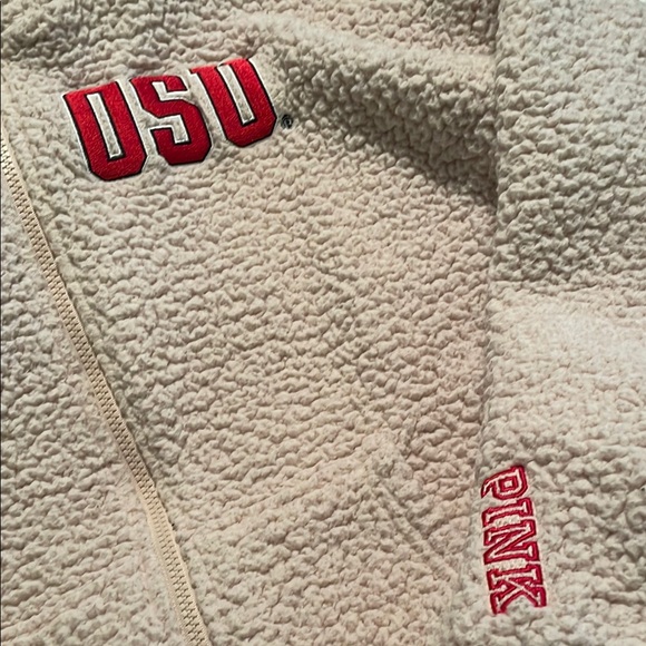 PINK Ohio State University OSU Sherpa Zip-Up Jacket - Picture 2 of 2